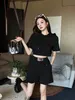 Dames tweedelige broek Designer Women Sets lente/zomer hete diamant sportset elastische taille zwart grijs