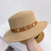 Berets Spring And Summer Sun Hat Fine Paper Straw Flat Top Women's Fashion Simple Belt Outdoor Protection Cap Hundred Take