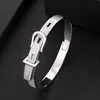 Bracelet zlxgirl gratuit sac de velours marque forme de ceinture cubique Zircon Bracelet bracelet bijoux femmes CZ cuivre or noeud Bracelet bracelet 231120