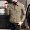 Men's Jackets Autumn/Winter Men Polo Neck Woolen Jacket Fashion Slim Fit Suit Coat HighQuality Checkered Multi Pocket Korean Casual Jacket 231120