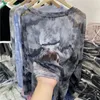 Women's T Shirt Long Sleeve T shirt Tie Dye Harajuku Korean Style Design Sun proof Loose Mesh See through Camisetas Ins Mujer Tops Street 230419