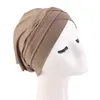 Nuevas mujeres musulmanas gorras de turbante islámico gorro hiyab interior islámico Underscarf envoltura árabe pañuelo de quimio bufanda musulmana gorro Hijab Cap