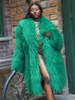 Fourrure pour femmes Faux JANEFUR vert manteau de mouton mongol femmes 2023 Long 100 cm mode de luxe personnalisé hiver réel manteaux d'agneau tibétain 231118