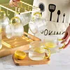 Wine Glasses Nordic Striped Glass Kettle Cup Set Water Jug Juice Pitcher Household Drink Carafe Kitchen Accessories Teapot Bottle Mug