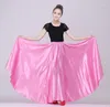 Stage Wear Women's Spanish Flamenco Skirt Plus Size Show Belly Dance Costume Woman's Gypsy Style 10 Colors Satin Smooth Solid Color