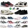 Jumpman 1 low sail zwarte phantom basketbalschoenen top lows 1s golf olijf unc to chicago reverse mokka high og dark mochas mid fel roze ijsblauwe smoke gery sneakers