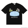 Tees Tshirts الفاخرة مصمم مصمم أزياء ملابس Rhude Racing Collection Raceway Print عالية الجودة