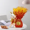 Vaser pengar väska formad vashartsstaty bukett hållare figurfigur förmögenhet lycklig blomma för skåp bröllop matsal skrivbord