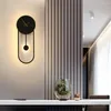 Vägglampor nordisk kreativ klocka metall oval led vardagsrum tv -bakgrund dekoration modern sovrum sovrum lysning belysning