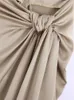 Skirts TRAF Knotted Long Skirt Women High Waist Skirt With Slit Ruched Elegant Skirts Woman Fashion 2022 Vintage Midi Split Skirt P230420