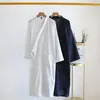 Indumenti da notte da uomo Uomo lungo Cotone Taglia uomo Top Sleep Scollo a V Camicie da notte a righe primaverili Accappatoio Camicia da notte Kimono vintage Plus Robes