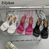 Eilyken Summer Brand Ankle Strap Sandal Women Thin High Lace-Up Dress Pumps Shoes Outdoor Gladiator Sandals 230419