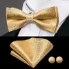 Belts Hi-Tie Gold Silk Mens Cummerbunds Vintage Formal Jacquard Floral Bowtie Hanky Cufflinks Belt Corset For Male Prom Banquet Gift