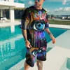 Survêtements pour hommes Hommes Vêtements surdimensionnés 3D T-shirt imprimé Short Set Summer Man Survêtement 2 pièces Tenues Ghost Face GraphicsTees Streetwear 230419