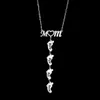 Pendant Necklaces Sifisri Personalized Carving Family Mother Zircon Heart Shape Name Necklace Womens Stainless Steel Chain Jewelry Gift 231120