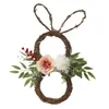 Flores decorativas estilo festivo, guirnalda de flores de simulación, decoraciones para fiesta de Pascua, hogar, sala de estar, puerta, corona colgante de pared
