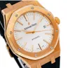 Audemar Pigue Watch Royal Oak Chronograph Watches Piglet Silver Dial Rubber Band 15400or-Rose Gold WN-XIKC WN-W7OG