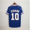 5A+ 12H出荷1998レトロバージョンフレンチサッカーメンズ96 98 02 04 06 Zidane Henry Maillot de Foot Soccer Shirt 2000 Home Trezeguet Football Uniorm