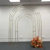 Dekoration 3st glänsande guld stort blommor arrangemang rack utomhus gräsmatta bröllop blommig arch dop födelsedagsfest display stativ ornament imake826