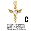 Pendant Necklaces OCESRIO Green Crystal Fairy Necklace Copper Gold Plated Eagle Flower Jewelry Making Component Wholesale Pdta930