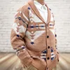 Męskie swetry mężczyźni jesienne zimowe wełniane vintage Graphic Graphic Buttons Kardigan Casual Blazer Coat Kurtka Sweter Mężczyzna