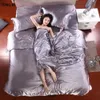 Sets Hot! 100% Pure Satin Silk Bedding Set,home Textile King Size Bed Set,bedclothes,duvet Cover Flat Sheet Pillowcases Wholesale Y200111uzkas1wp