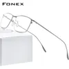 Lunettes de soleil Cadres FONEX Alliage Lunettes Cadre Hommes Carré Myopie Prescription Lunettes Cadres Complet Optique Coréen Lunettes 8105 230419