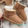 Mens boots Australia designer fur slides Classic Suede platform snow boot women men slipper chestnut Sheepskin Winter boot