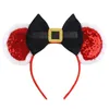 Acessórios de cabelo Ano Natal Mouse Orelhas Headband para meninas Mulheres Chic 5 "Bow Hairband Santa Claus Festival Party DIY Acessórios de cabelo 231118