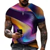 T-shirt da uomo T-shirt estiva a maniche corte da uomo Tech Swirl Informazioni digitali Stampa 3D Harajuku Ragazzi per bambini Moda Streetwear