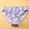 Dames slipjes zomer high-end dames natuurlijke zijden slipje 100% moerbei zijden lotus blad rand satijn midden taillaat binnen ademende briefs broek 230420