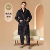 Men's Sleepwear Women Winter Extra Long Warm Flannel Pajama Sets Plus Size Pants Robe Coral Fleece Sleep Tops Men Sleeve