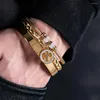 Bracelets de charme vendant un bracelet pendentif croix circulaire pour hommes en acier inoxydable 3 pièces ensemble cadeaux de chaîne en métal haut de gamme en gros