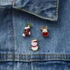 Pins Brooches 3pcs/set Christmas Gift For Women Men Brooches Enamel Pins Santa Claus Bell Elk Snowflake Xmas Tree Brooch Kids New Year PinL231120