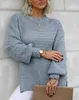 Kadın Sweaters Fashion T-Shirts Split Hem Sweater Kadın Giysi Günlük Uzun Kollu Mock Boyun Külot Tops 2023 Sonbahar Kış Baharı