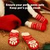 Dog Apparel 4pcs Christmas Cute Snowflake Warm Puppy Socks Pet Knits Anti Slip Shoes Small Medium Dogs Cats