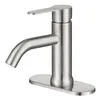 Bathroom Sink Faucets Bainser Faucet Stainless Steel Single Handle Vanity With Deck Plate For 1 Or 3 Holes