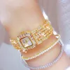 Montres-bracelets femmes montre strass Bracelet montres pour or Quartz horloge mode robe diamant femme