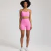 LU Align Turnits Femmes Alignez les vêtements d'entraînement 2 pièces Set Gym Sport Lemons Cost Fitness Crop Top Backless Push Up Bra High Waist Shorts Sport Lemon Dame