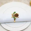 Zomerfeestje Napkin ringen fruitbijen patroon bruiloftsrecepties Rhinestone diamant metalen lichtmetalen servet ring buckle keuken eettafel decoratie