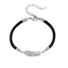 Bracelets de charme NBNB Arrive Feuille Couple Corde Bracelet Pour Femmes Hommes Mode À La Main Bracelet De Mariage Bijoux Cadeau Accessoires