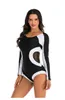 Costumi da bagno da donna 2023 Costume intero da immersione Stampa Manica lunga Costume da bagno da donna Rash Guard Surf Nuoto Rashguard