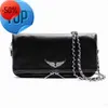 Swing Your Wings Genuine Leather Clutch Bag Cross Body Zadig Voltaire Wallet Shoulder Bags Womens Tote Pochette Rock hand bag Luxury City mens De6