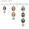 Pins Broschen Hochzeitsstrauß Foto Charm DIY Pin Brosche Herstellungsset Spitzenrahmen Charm Ovaler Bilderrahmen mit Anhänger für FeiertagsherzL231120