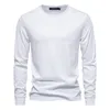 Men's T Shirts Autumn Fashion Long Sleeved Solid Top Streetwear Inner Cotton T-shirt Menswear