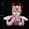 Świąteczne zabawki Święta Pink Snowman Święty Mikołaj Plush SIT Dolls Zabawne bombki ozdoby ozdobne ozdoby rzemieślnicze Dekor pokoju
