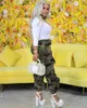2023 Designer Camo Pants Women Ruffles Pants Spring Summer Camouflage Trousers Fashion Stretchy Loose Pants Streetwear Bulk Wholesale Clothes 9752
