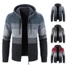 Herrjackor manlig Autumn Winter hoodie tröja kappa fleece varm y2k koreanska randiga snygga huvor cardigan hombre outwear 231118