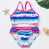 2022 Swimsuit Girls Tassel Tankini Suit 2-16y Two-pieces Fashion Swimsuit For Girls Summer Beach Wear Children Bathing Suit H1 SwimTwo-Piece Suits Sportswear