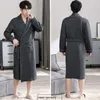 Men's Sleepwear 2024 Pajamas Autumn Winter Thickened Air Cotton Sandwich Bathrobe Spring Pure Thin Integrated Homewear